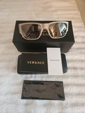 Versace VE2262 Matte Silver Medusa Sunglasses Full Box Set